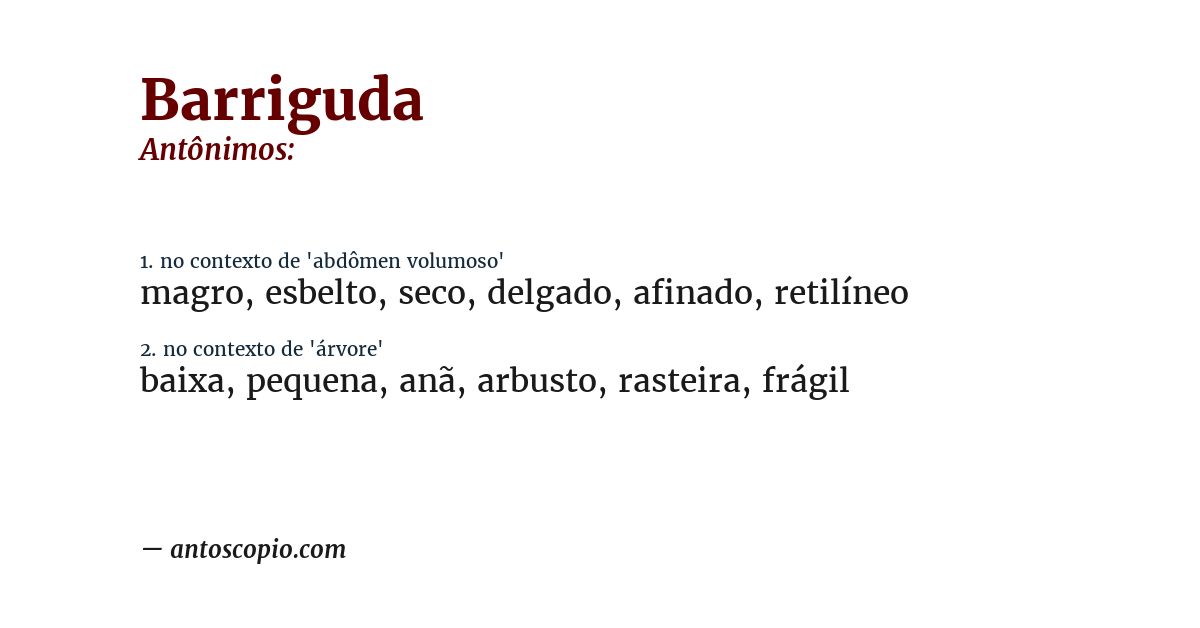 Antônimo de barriguda