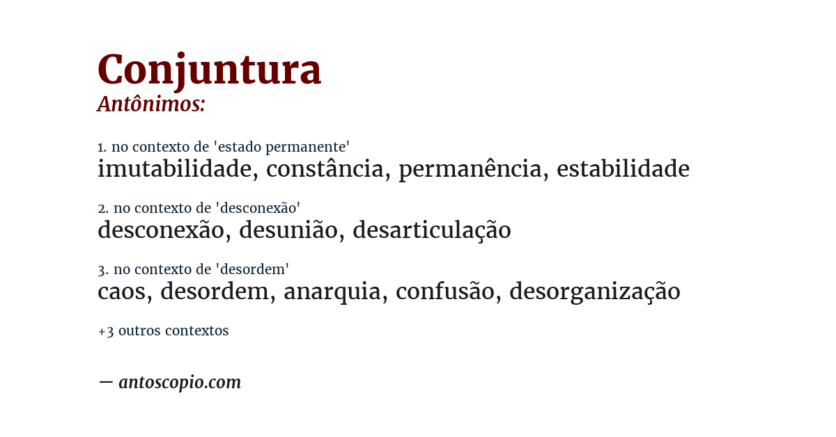 Antônimo de conjuntura