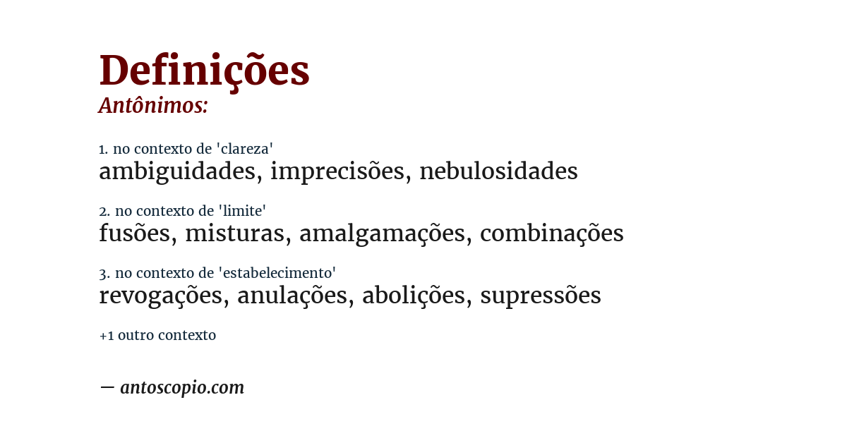 Antônimo de definições