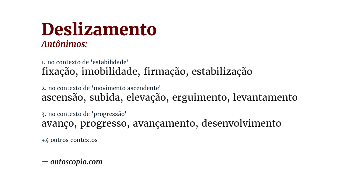 Antônimo de deslizamento
