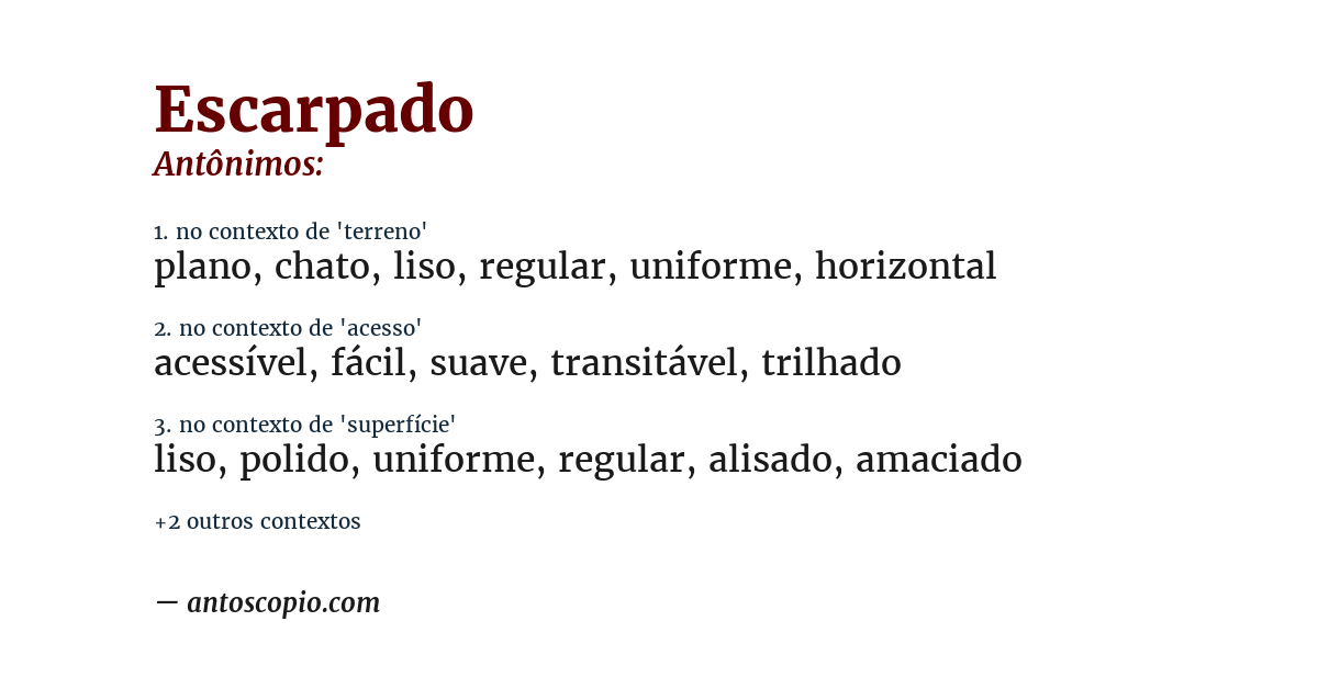 Antônimo de escarpado