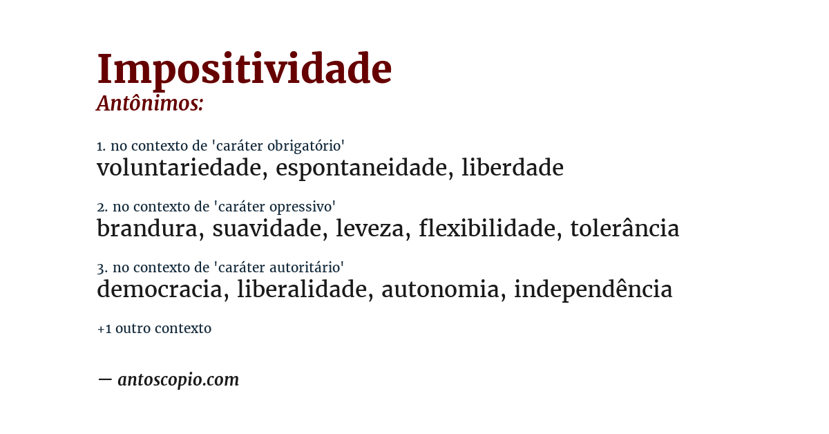 Antônimo de impositividade