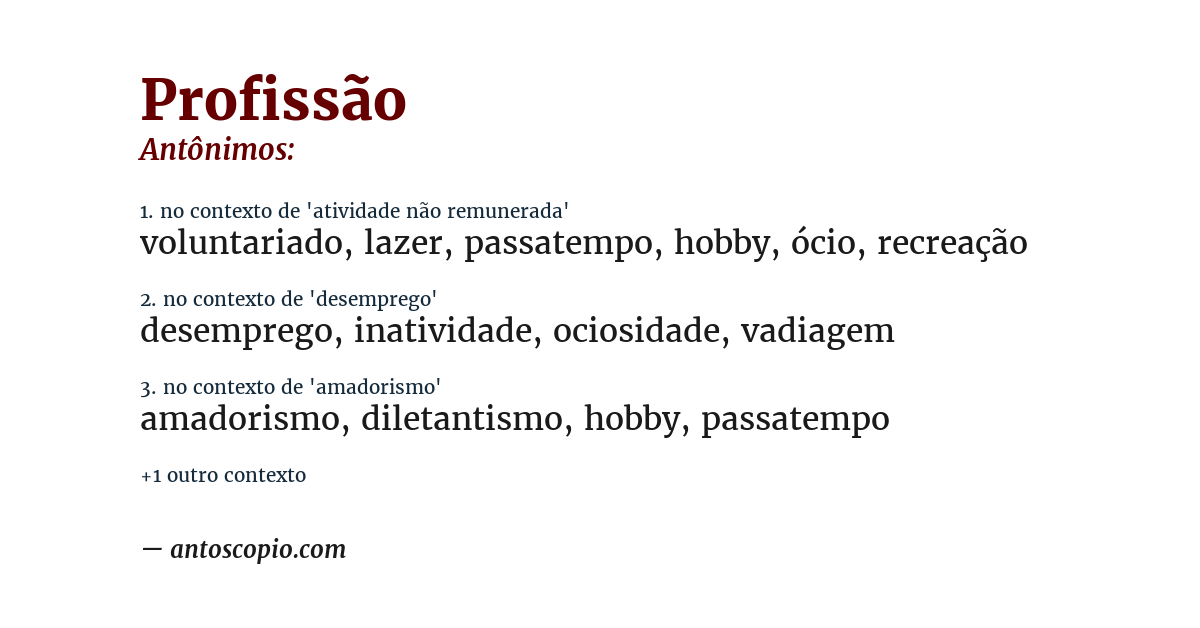 Antônimo de profissão