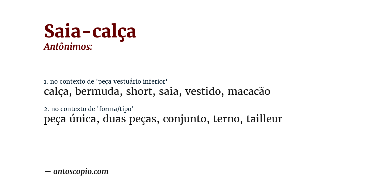 Antônimo de saia-calça