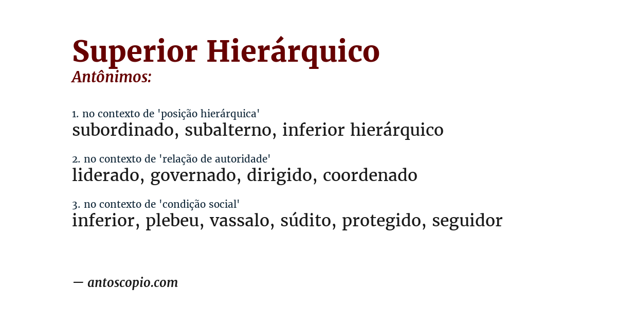 Antônimo de superior hierárquico