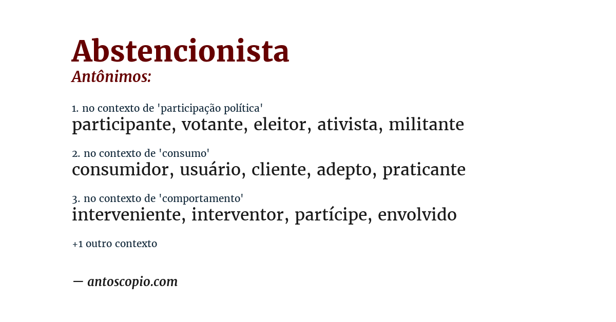 Antônimo de abstencionista