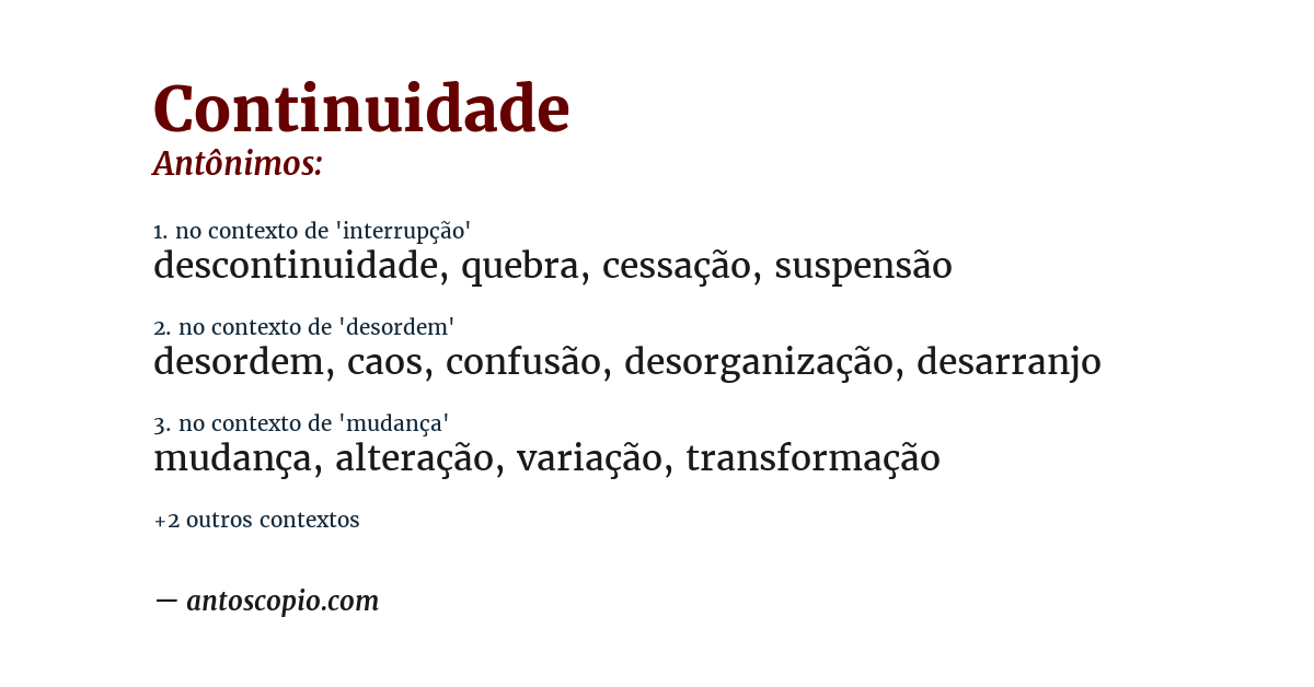 Antônimo de continuidade