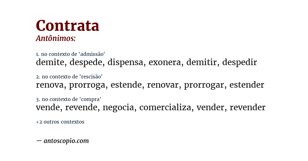 Antônimo de contrata