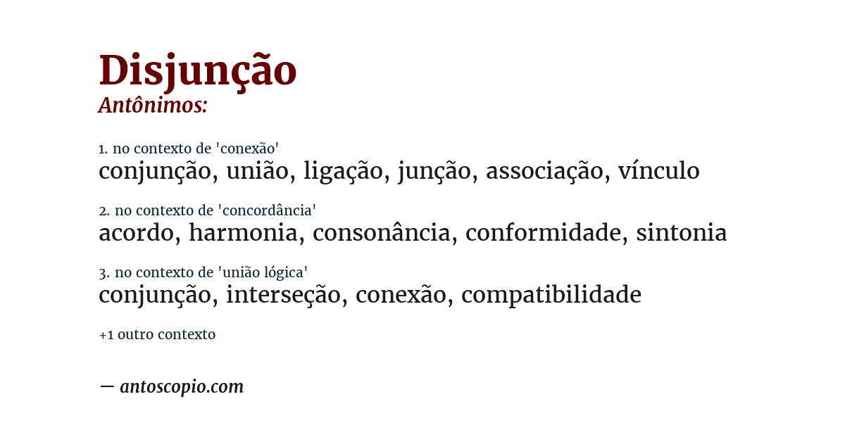 Antônimo de disjunção