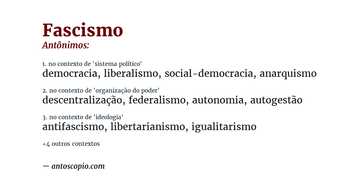 Antônimo de fascismo