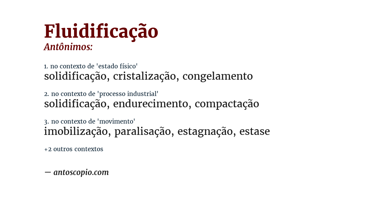 Antônimo de fluidificação