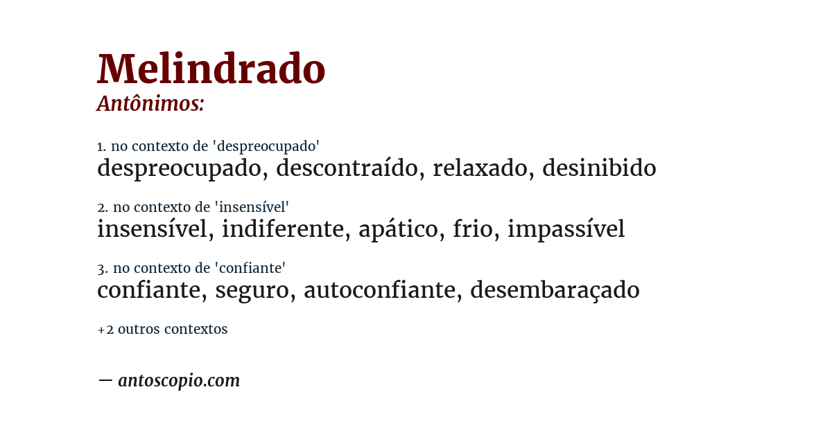 Antônimo de melindrado