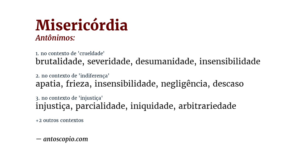 Antônimo de misericórdia