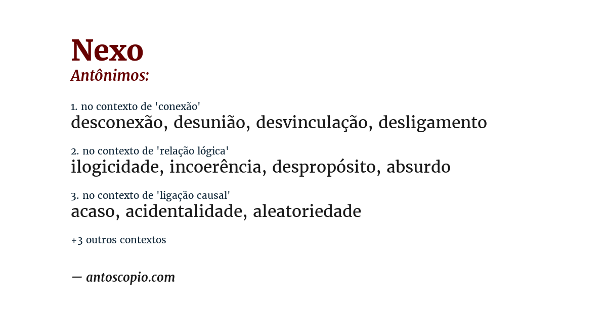 Antônimo de nexo