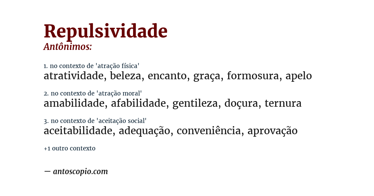Antônimo de repulsividade