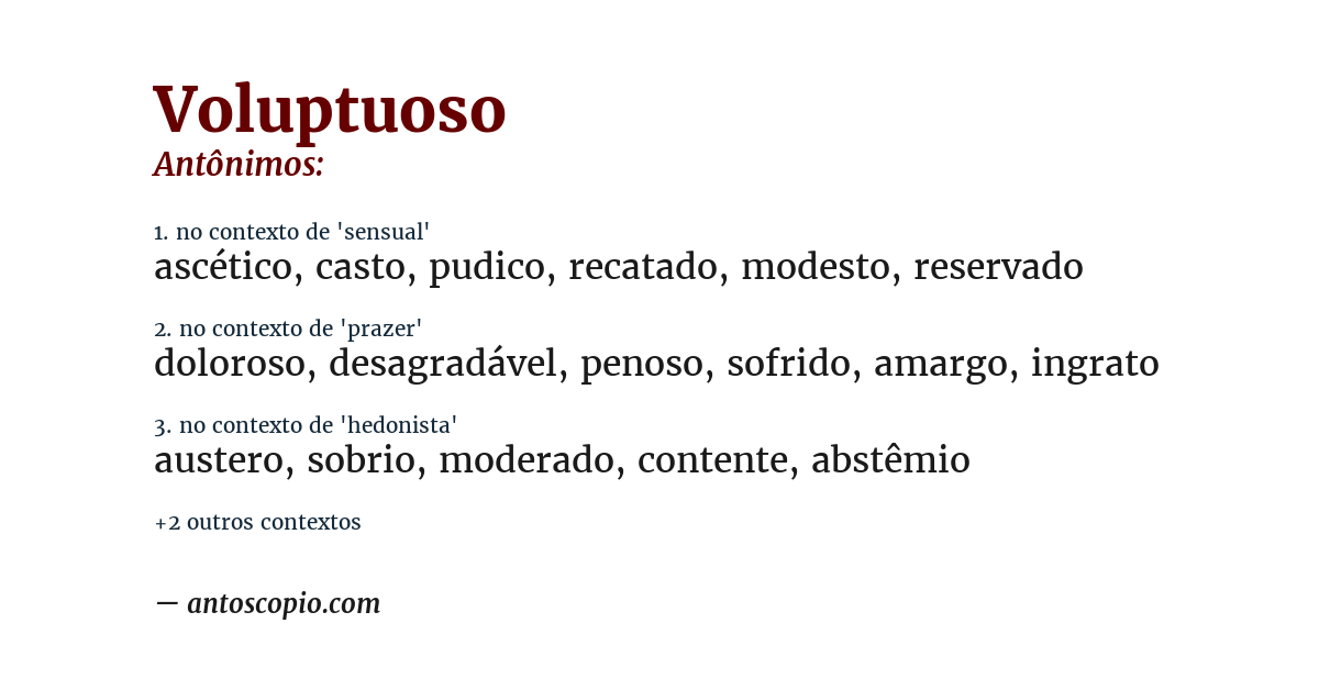 Antônimo de voluptuoso