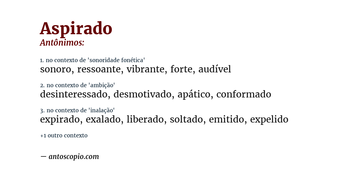 Antônimo de aspirado