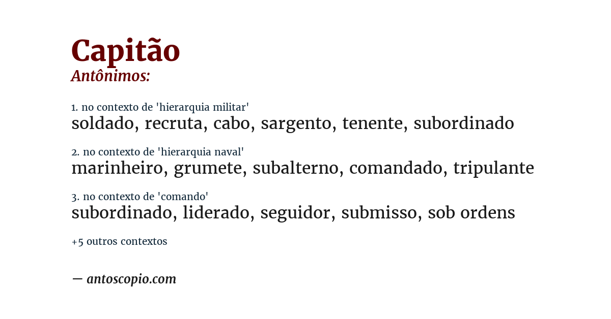 Antônimo de capitão