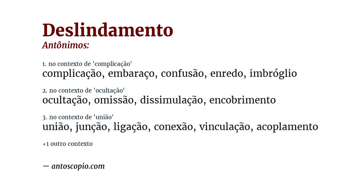 Antônimo de deslindamento