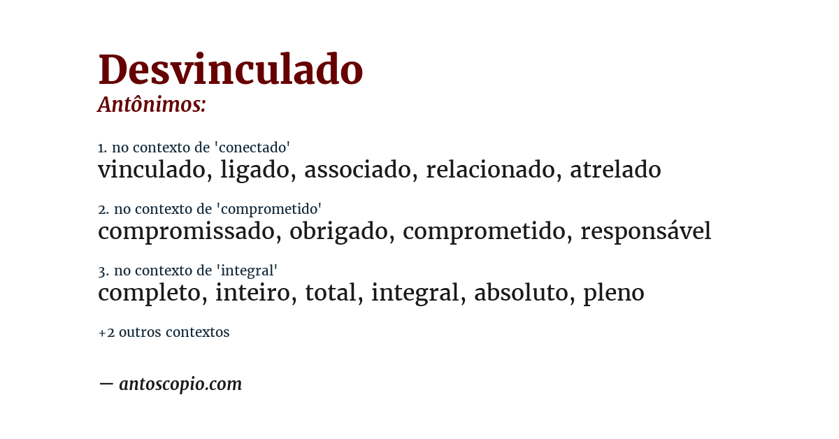 Antônimo de desvinculado
