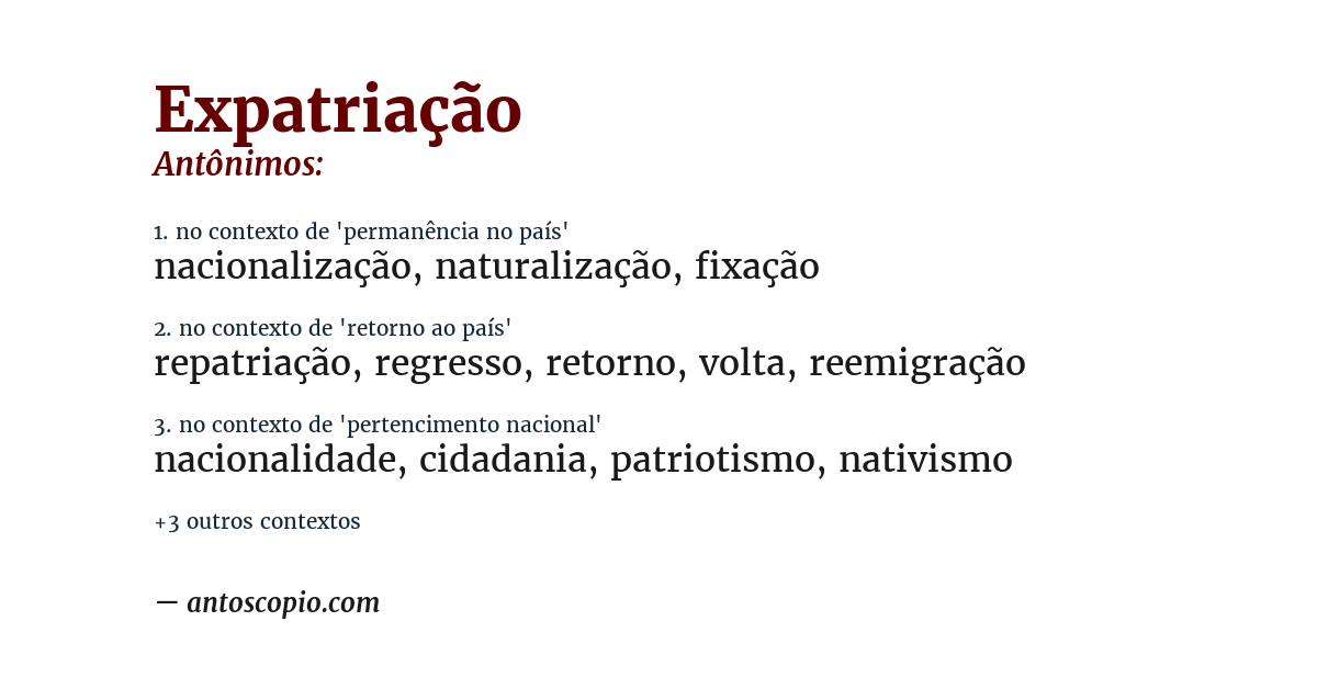 Antônimo de expatriação