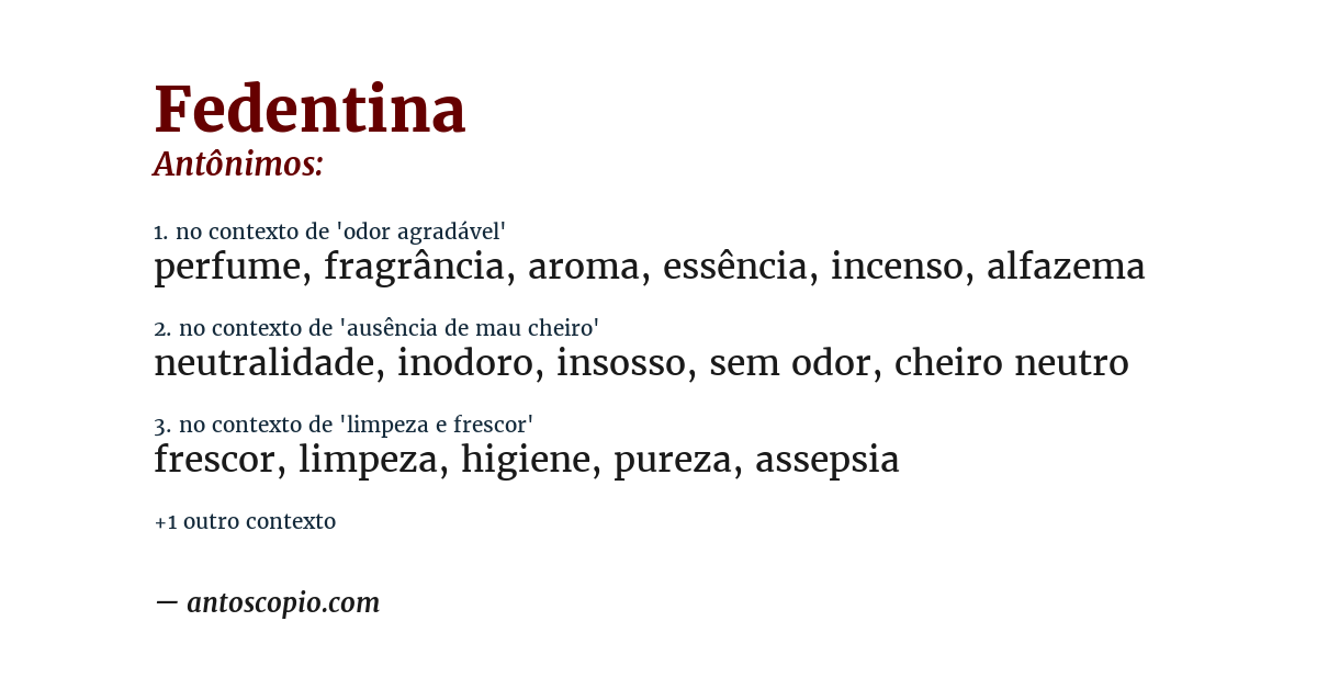Antônimo de fedentina