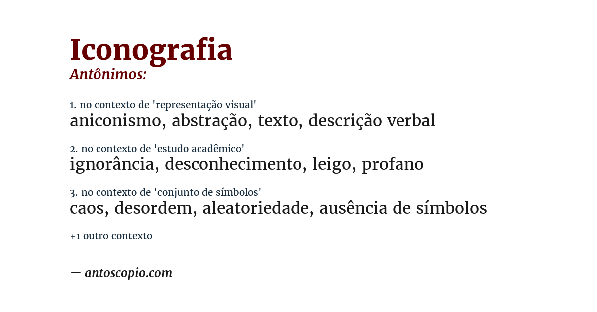 Antônimo de iconografia
