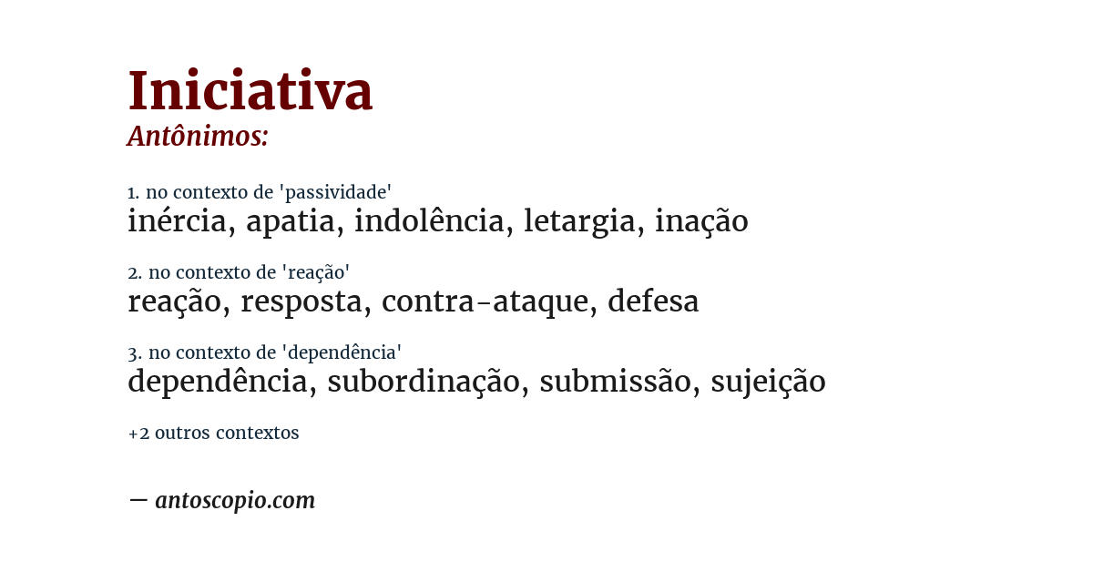 Antônimo de iniciativa