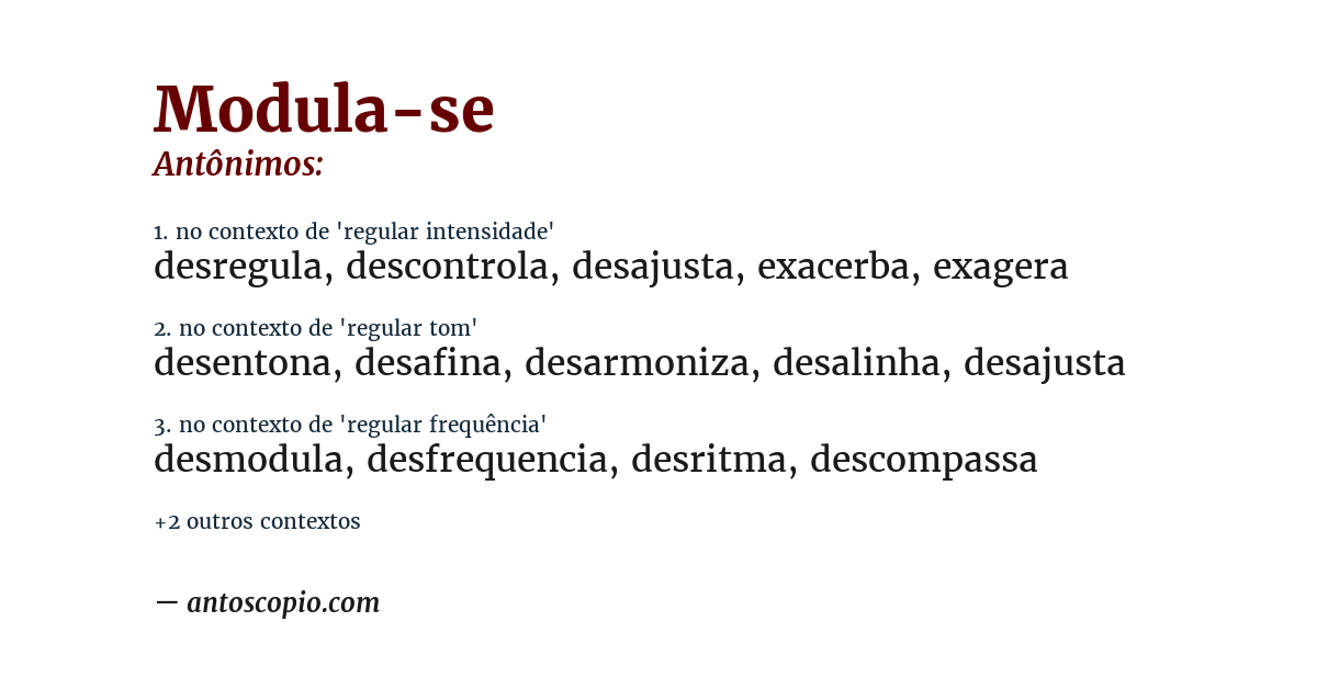 Antônimo de modula-se