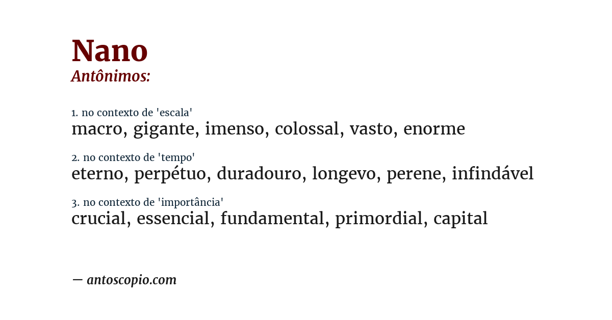 Antônimo de nano