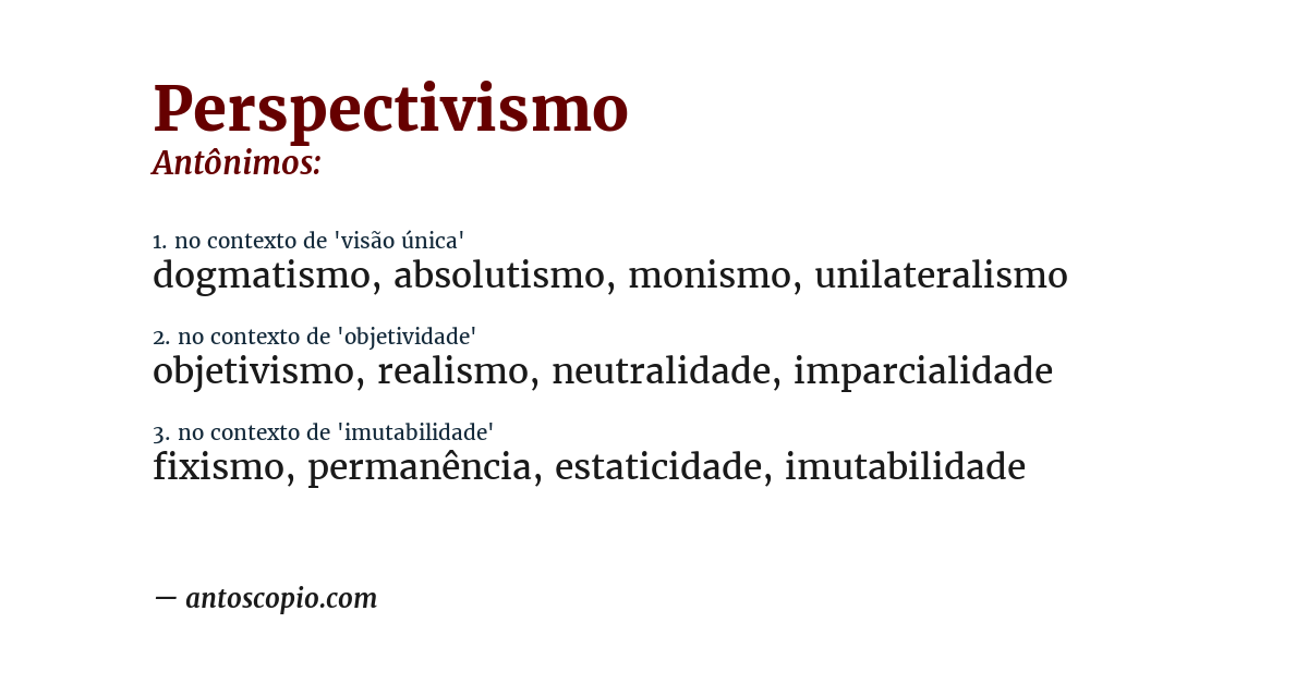 Antônimo de perspectivismo