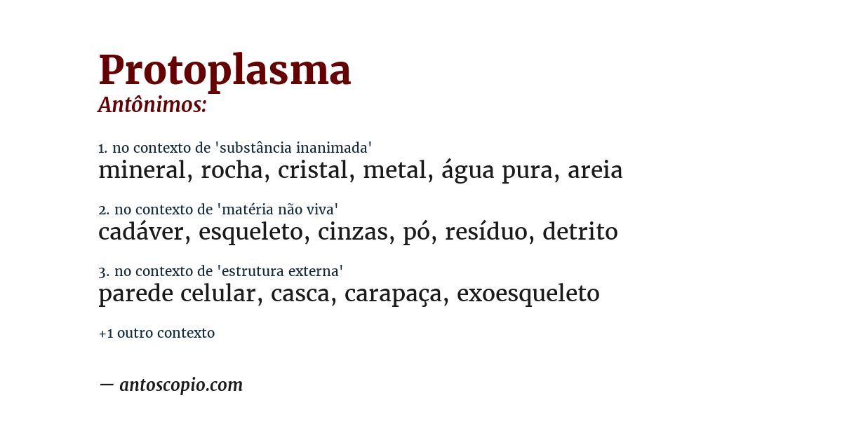 Antônimo de protoplasma