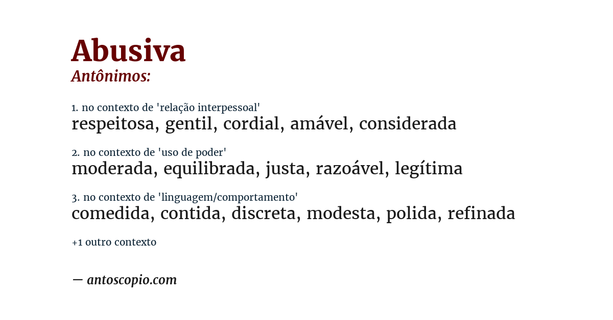 Antônimo de abusiva