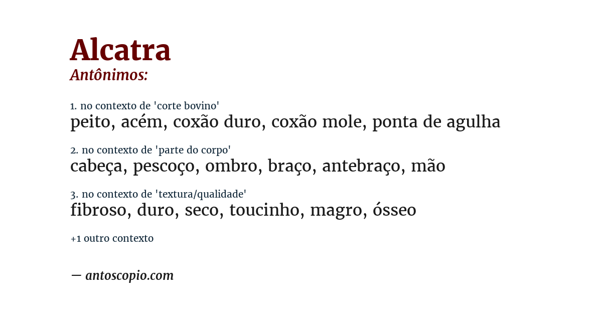 Antônimo de alcatra