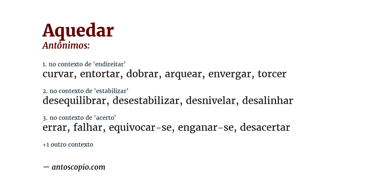 Antônimo de aquedar