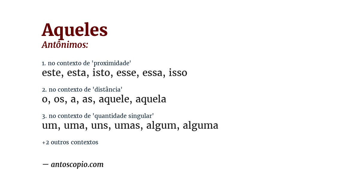Antônimo de aqueles