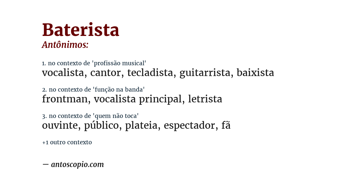 Antônimo de baterista