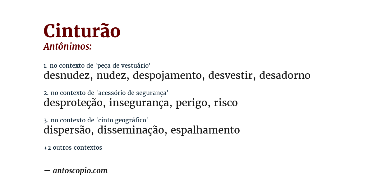 Antônimo de cinturão