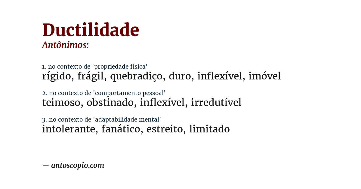 Antônimo de ductilidade