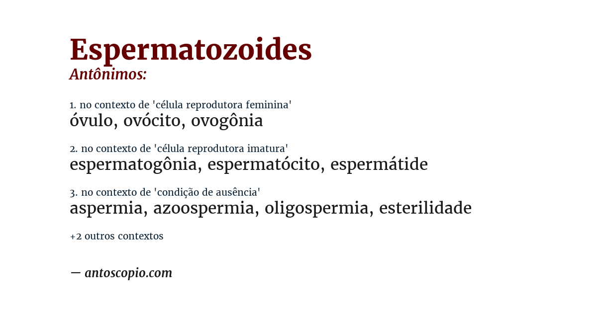Antônimo de espermatozoides