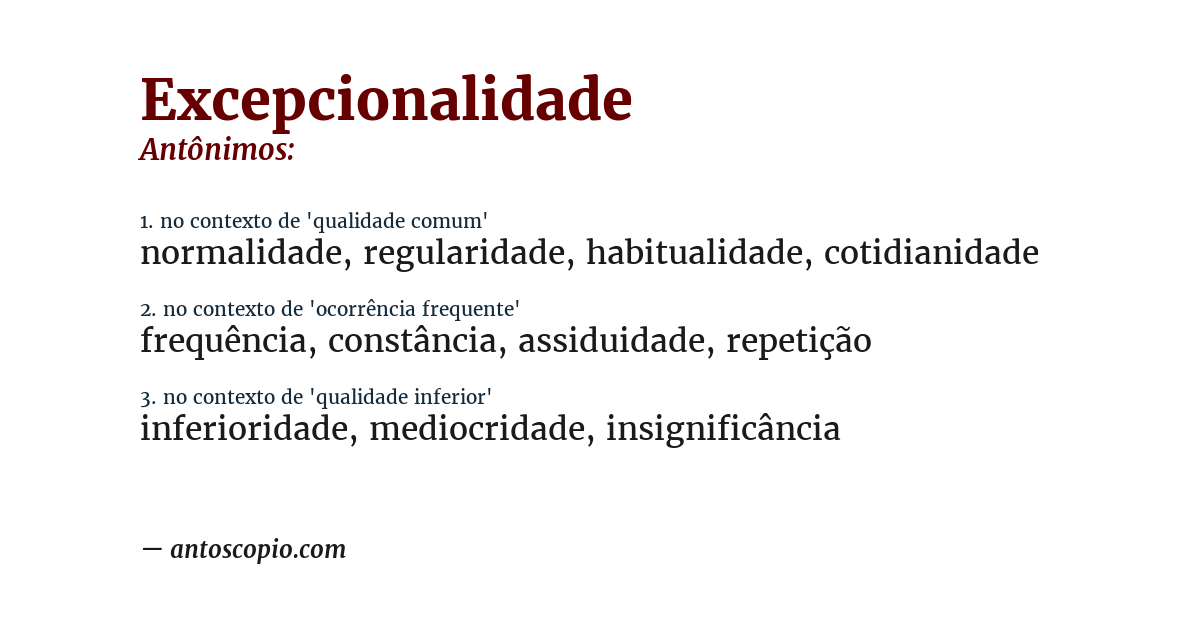 Antônimo de excepcionalidade