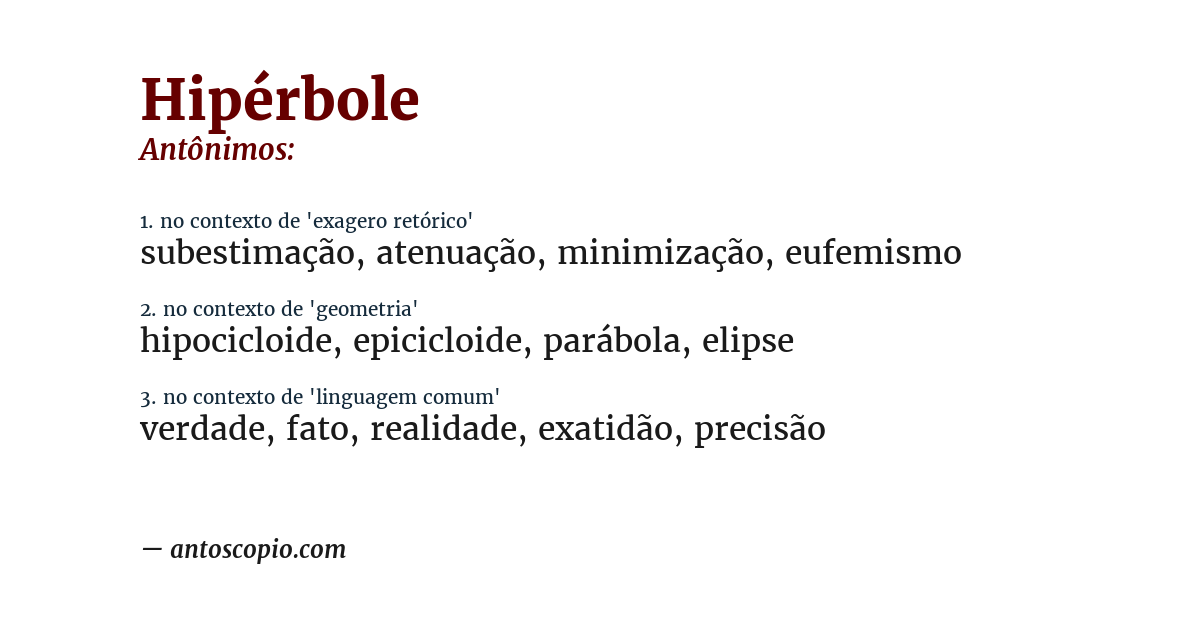 Antônimo de hipérbole