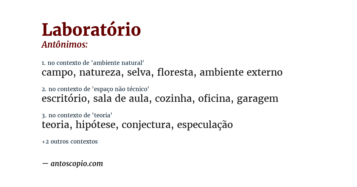 Antônimo de laboratório