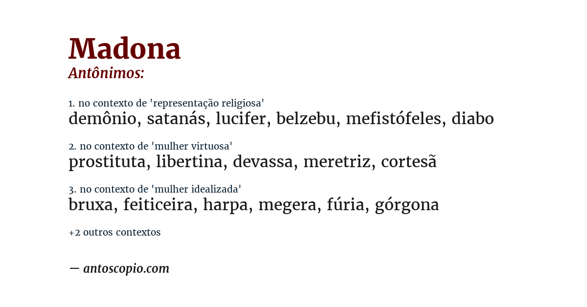 Antônimo de madona