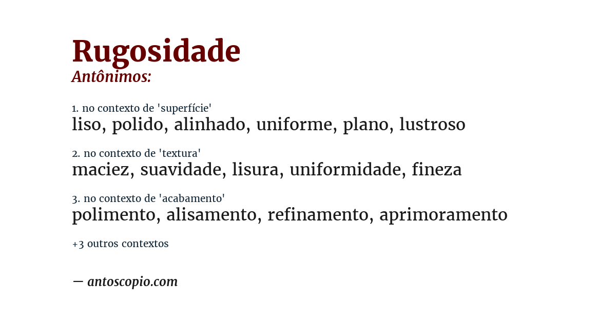 Antônimo de rugosidade