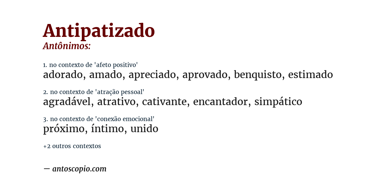 Antônimo de antipatizado
