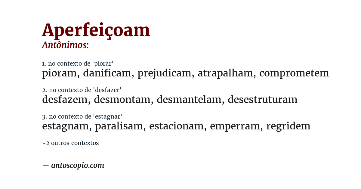 Antônimo de aperfeiçoam