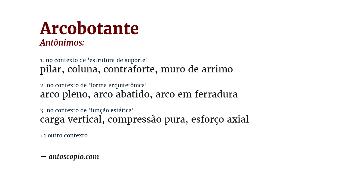 Antônimo de arcobotante