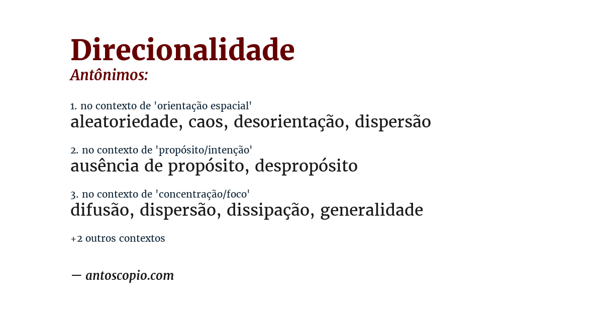 Antônimo de direcionalidade