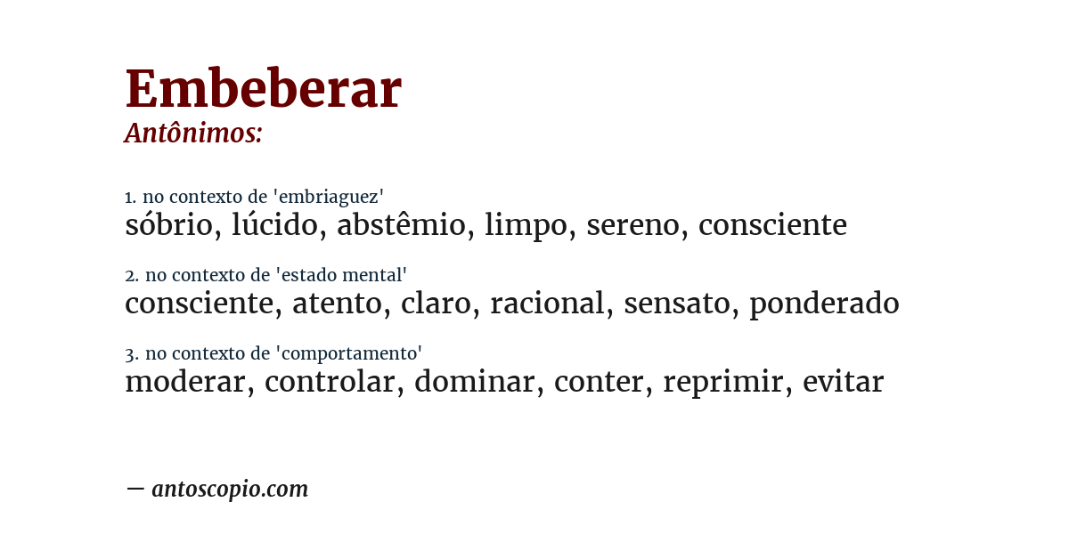 Antônimo de embeberar